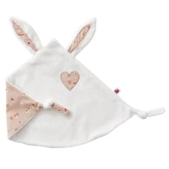 Doudou Lapin Petit Cœur Blanc/nude/marsala