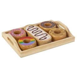 Donuts En Bois Avec Plateau 6 Pces