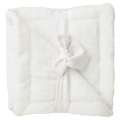 Couverture Luxe Microfibre Blanc / Gaze Broderie Anglaise – Vintage Chic