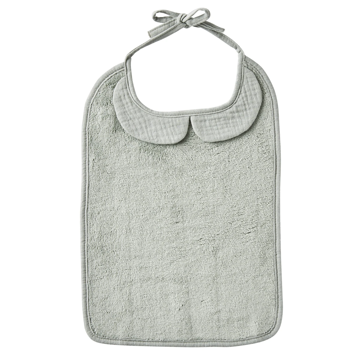 Grand Bavoir Bambou Et Gaze De Coton Vert De Gris 1 Grand Bavoir Bambou Et Gaze De Coton Vert De Gris