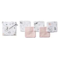 Lingettes Lavables & Pochette Assortie Imp. Botanique / Blush