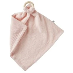 Doudou Bi-matière Avec Anneau De Dentition – Rose Blush