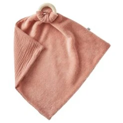 Doudou Bi-matière Avec Anneau De Dentition – Marsala