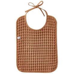 Grand Bavoir En Coton Gaufré Avec Lien Cassonade