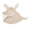 Doudou Lapin Petit Cœur – Fausse Fourrure Beige / Coton Imprimé