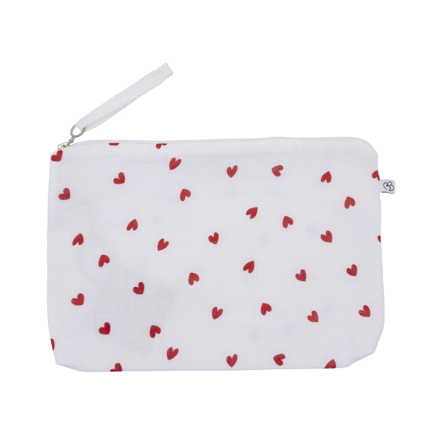 Baby Trousse Gaze De Coton Imprimé Cœurs 1 Baby Trousse Gaze De Coton Imprimé Cœurs