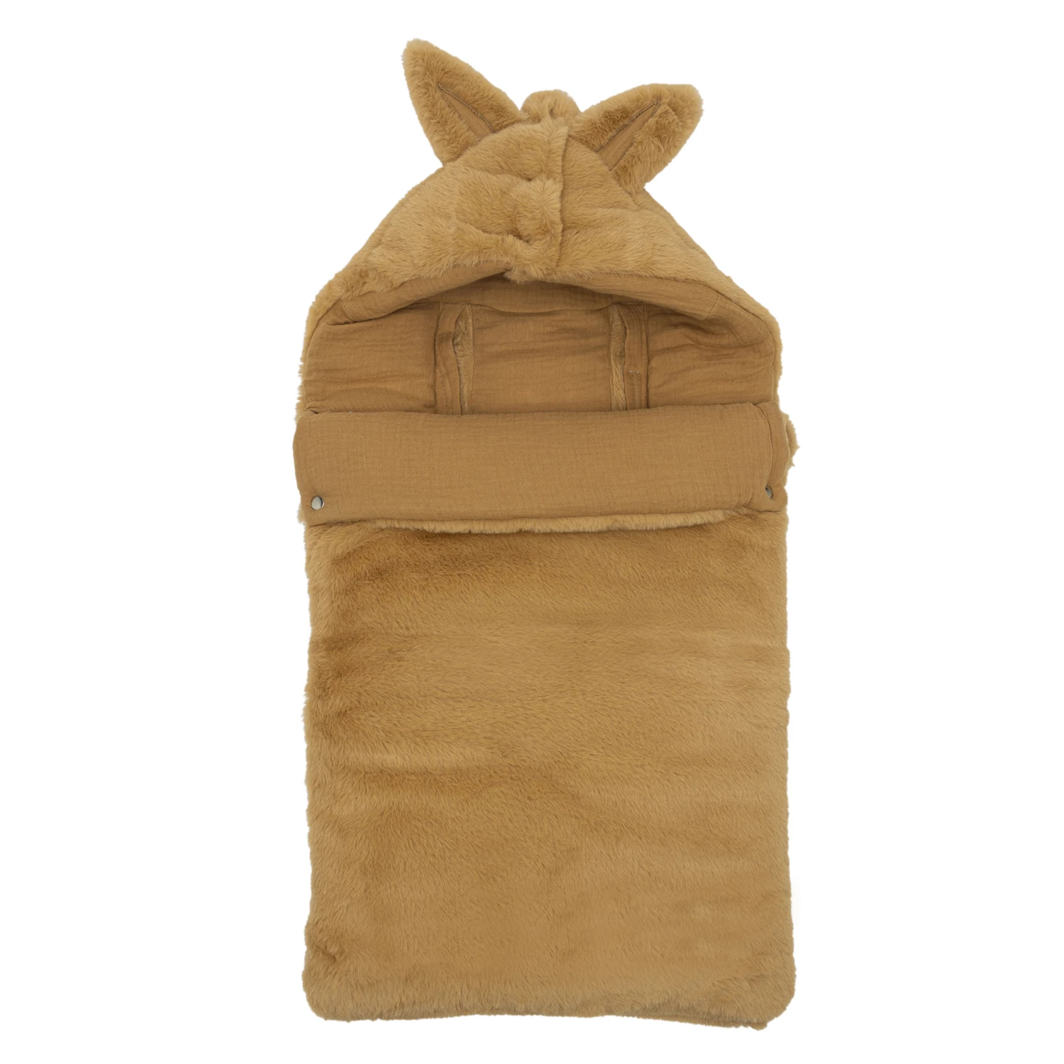 Nid D’ange Fausse Fourrure Angora Doublé Gaze De Coton – Noisette 1 Nid D’ange Fausse Fourrure Angora Doublé Gaze De Coton – Noisette