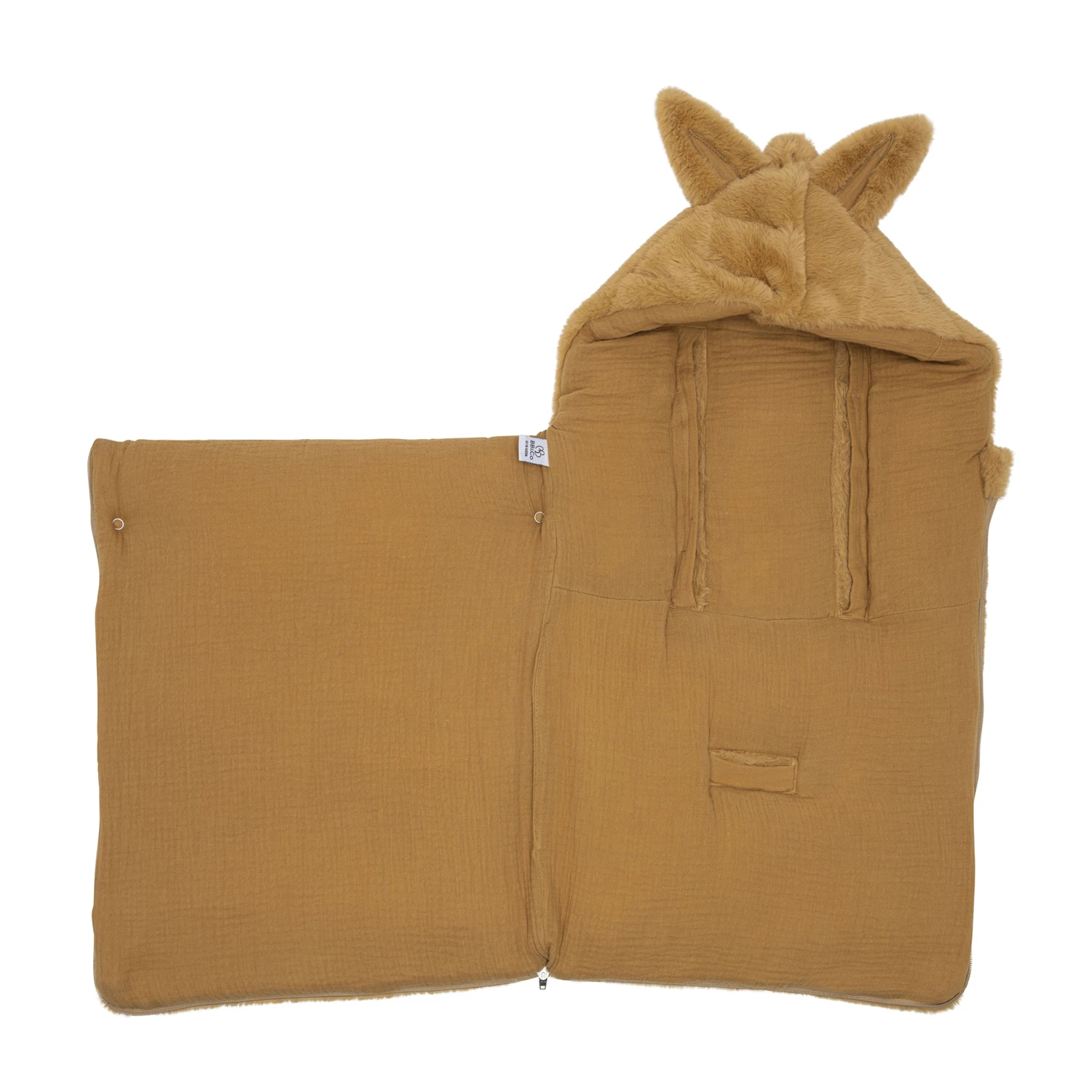 Nid D’ange Fausse Fourrure Angora Doublé Gaze De Coton – Noisette 2 Nid D’ange Fausse Fourrure Angora Doublé Gaze De Coton – Noisette – Image 2