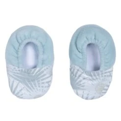 Chaussons Bi-matière Céladon / Palmiers