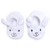 Chaussons Velours Brodé Lapin Avec Petites Oreilles Blanc