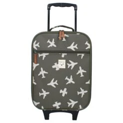 Valise à Roulettes Enfant – Avions Kaki Par Kidzroom