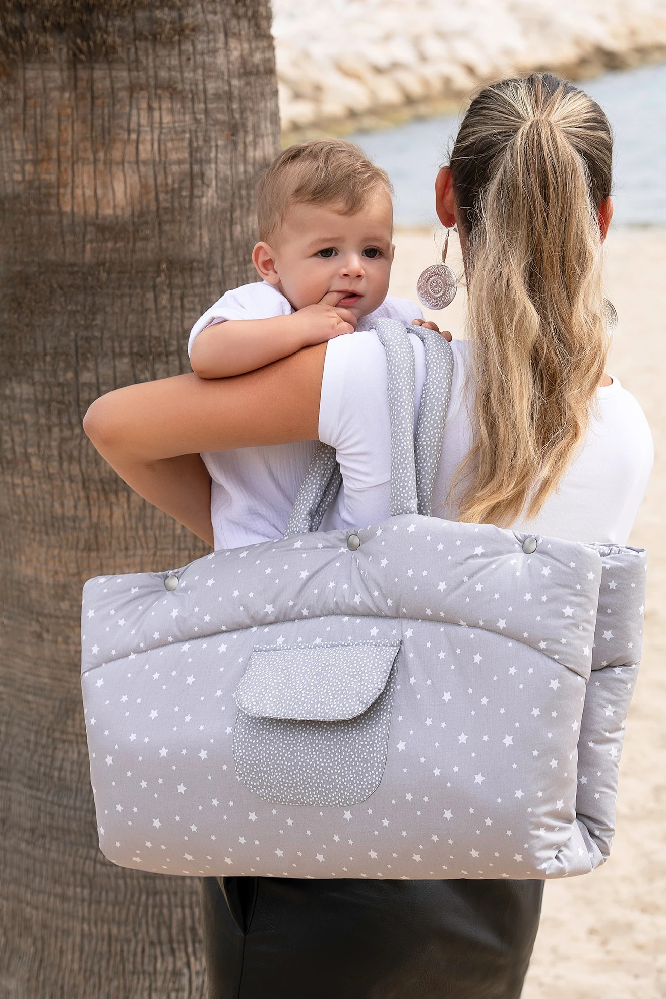 Tapis De Jeu Nomade Transformable En Sac Palmiers/céladon 3 Tapis De Jeu Nomade Transformable En Sac Palmiers/céladon – Image 3