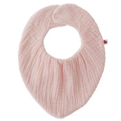 Bavoir-bandana Réversible En Bambou Et Gaze Rose Blush