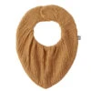 Bavoir-bandana Réversible En Bambou Et Gaze Noisette