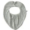 Bavoir-bandana Réversible En Bambou Et Gaze Vert De Gris
