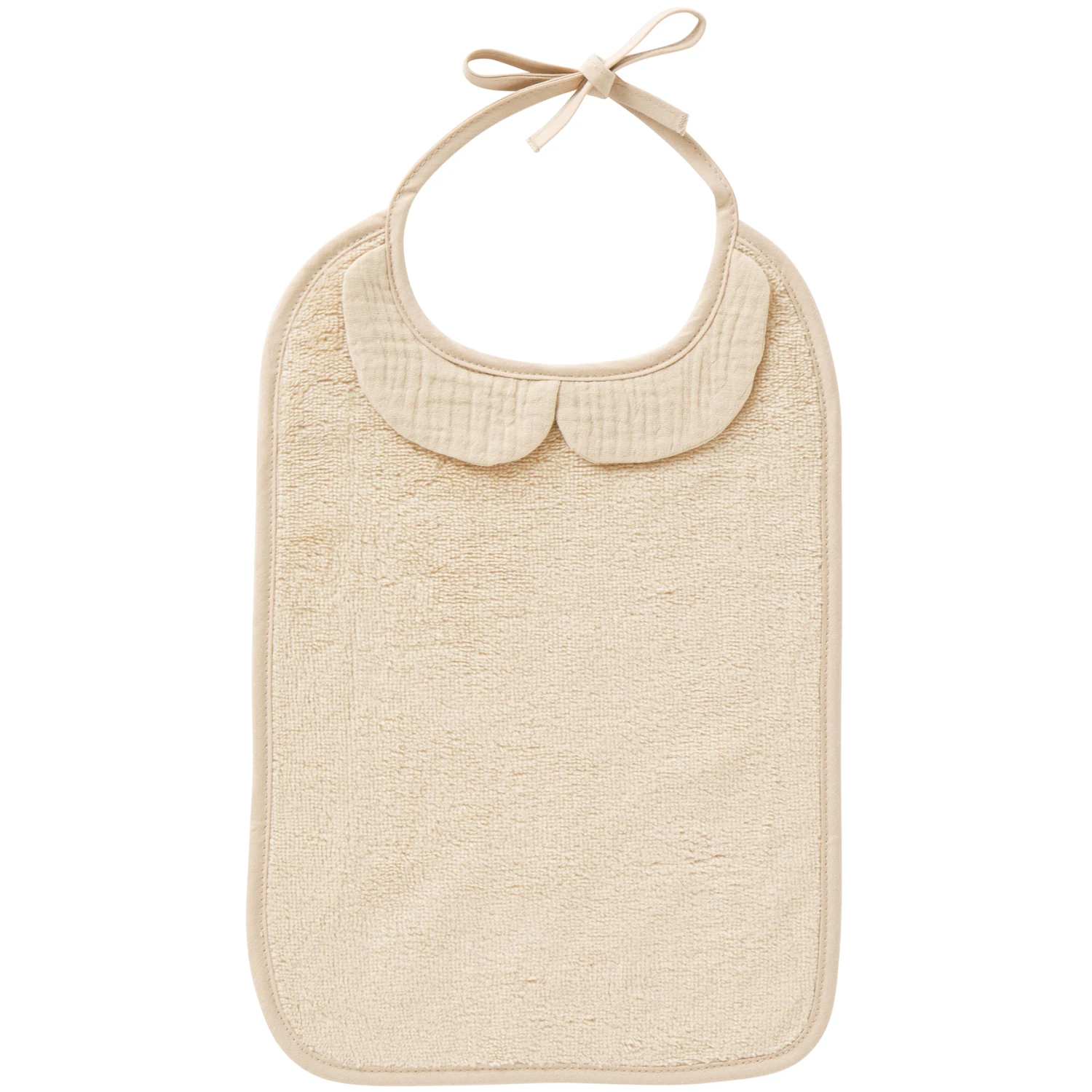 Grand Bavoir Bambou Et Gaze De Coton Biscuit 1 Grand Bavoir Bambou Et Gaze De Coton Biscuit