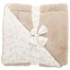 Couverture Luxe Fausse Fourrure Angora Beige / Coton Imprimé – Daydream