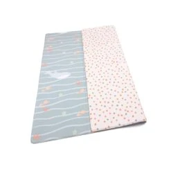 Tapis De Jeu Nomade Lavable Vinyle Réversible Pois/océan