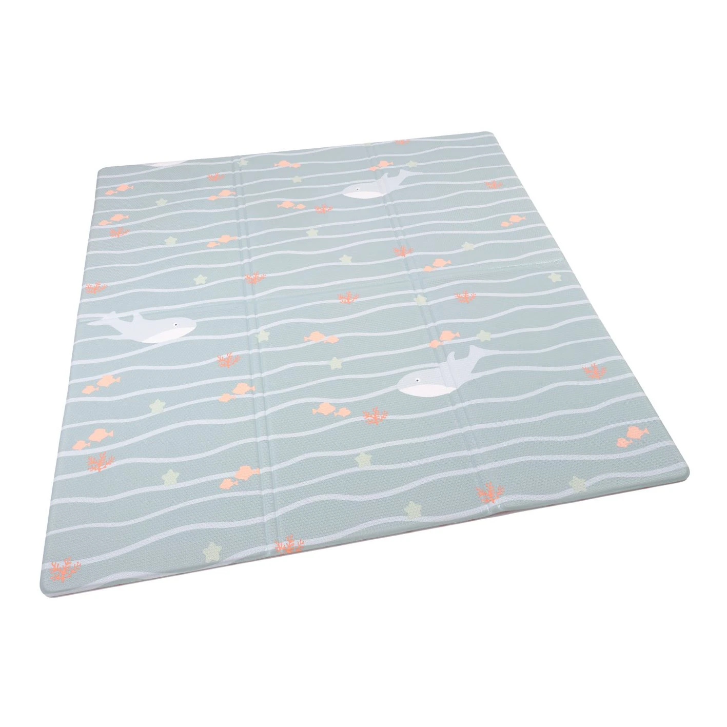 Tapis De Jeu Nomade Lavable Vinyle Réversible Pois/océan 3 Tapis De Jeu Nomade Lavable Vinyle Réversible Pois/océan – Image 3