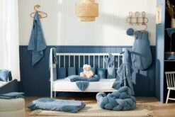 Bavoir-bandana Réversible En Bambou Et Gaze Pierre Bleue -Bbandco PierreBleue1 1 scaled 1