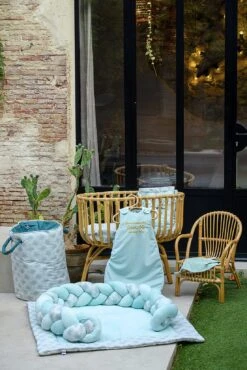 Cape De Bain Brodée “petit Trésor” + Gant Vert/palmiers – Palm Springs -Bbandco YAN1351 Modifier 1