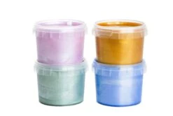 Peinture Aux Doigts Nat & Vegan CRISTAL – Coffret “Mika” (assort. 4 Pots) -Bbandco neogrun 50106 Kristall Fingerfarben Mika Set Becher1 scaled 1